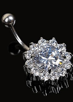 Пірсінг пупка " квітка кришталева"