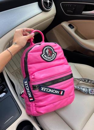 Женские розовый рюкзак с широкими лямками moncler 🆕 стильный рюкзак1 фото