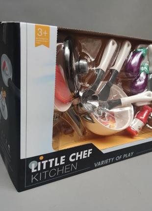 Игровой набор little chef плитка с посудой продукты на липучках световые и звуковые эффекты 10 элемен