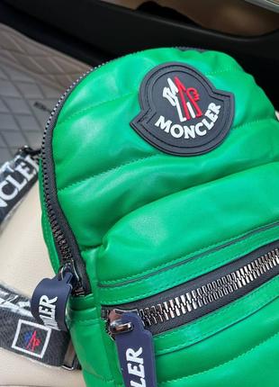 Женские зеленый рюкзак с широкими лямками moncler 🆕 стильный рюкзак6 фото
