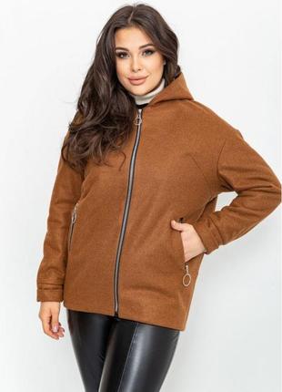 Пальто женское цвет коричневый4 фото