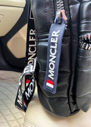 Женские черный рюкзак с широкими лямками moncler 🆕 стильный рюкзак4 фото