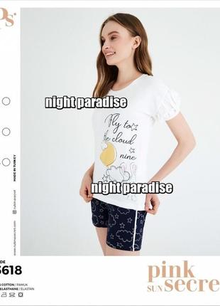Хлопковая женская  пижама футболка и шорты2 фото