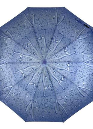Жіноча парасоля напівавтомат "краплі дощу" від s&l на 10 спиць, синий, 01605р-22 фото