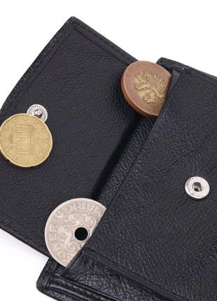 Вертикальний невеликий шкіряний гаманець без застібки karya 21362 чорний6 фото