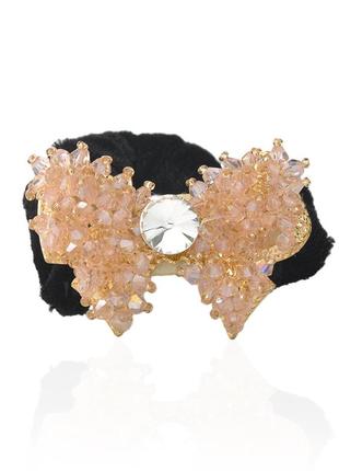 Велюрова гумка для волосся з прикрасою 1125703