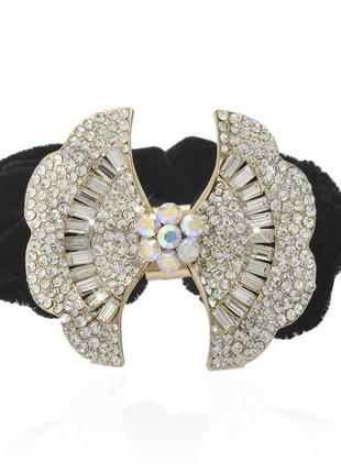 Велюровая резинка для волос с украшением 922401