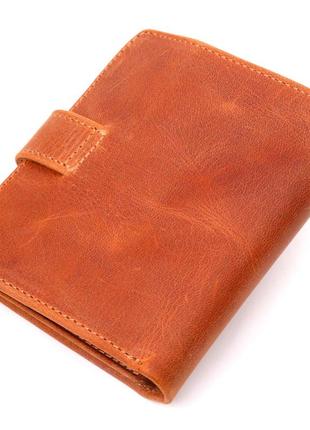 Мужской бумажник из добротной винтажной кожи karya 21327 рыжий2 фото