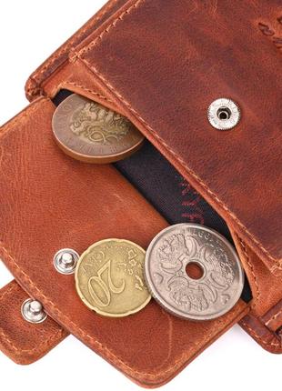 Функциональный мужской кошелек в винтажной коже karya 21369 рыжий7 фото