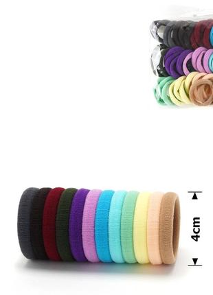 Гумки для волосся мікрофібра 4,5 см пастельні кольори (упаковка 50 шт)