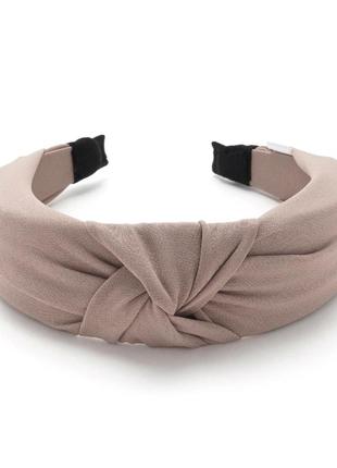 Обруч из костюмной ткани с большим узлом 1604610