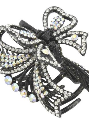 Заколка краб для волос металлический со стразами 1103706