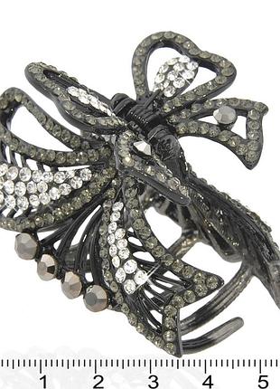 Заколка краб для волос металлический со стразами 1103706