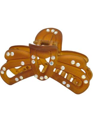 Заколка краб для волос пластиковый со стразами 29602