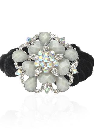Велюровая резинка для волос с украшением 449412