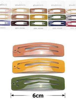 Заколка тик-так для волос глянцевая 15660 тёмная цветная