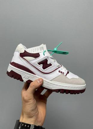 Женские кроссовки new balance 550 burgundy logo / smb7 фото