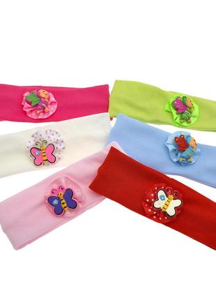 Пов'язка на голову дитяча з бджілкою і метеликом 1023