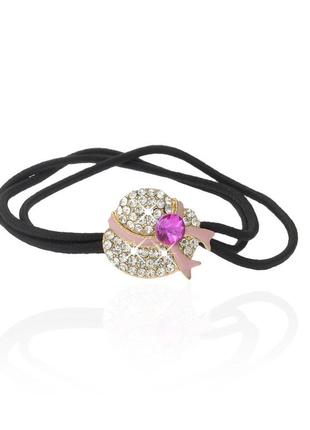 Гумка для волосся потрійна тонка з прикрасою 746104