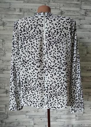 Блузка жіноча плямиста леопардова чорно-біла шифонова4 фото