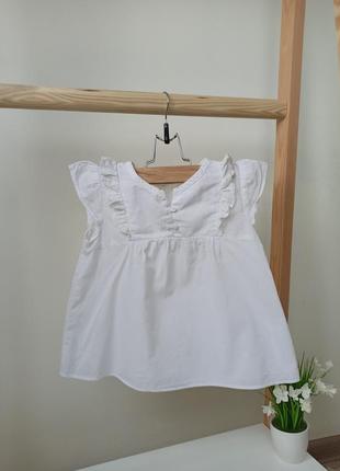 Біла весняна, літня блузочка, брендова блузка розлітайка на дівчинку 7 років