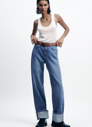 Zara джинси high-rise, прямі штани, довгі брюки