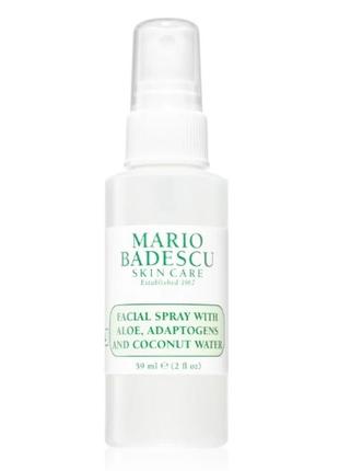 Mario badescu facial spray with aloe, adaptogens and coconut water освіжаюча есенція , 59 мл