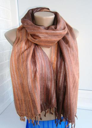 Красивый женский шарф из натурального шелка.6 фото