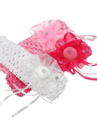 Пов'язка на голову дитяча з бантиком (упаковка 12 шт)  13002