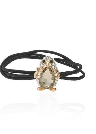 Гумка для волосся потрійна тонка з прикрасою 746504