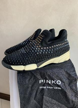 Pinko итальянские кроссовки с камнями swarovski