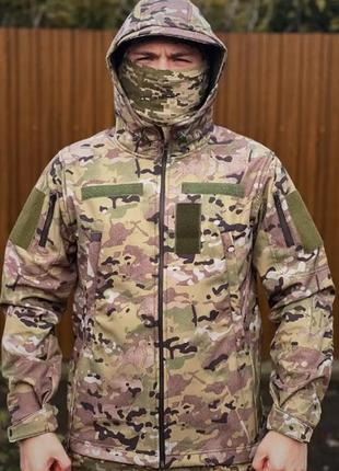Тактична куртка soft shell мультикам  військова армійська зсу