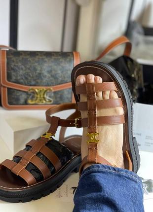 Сандали жён кожаные рыжие брендовые в стиле селин celine — цена 6500 ...