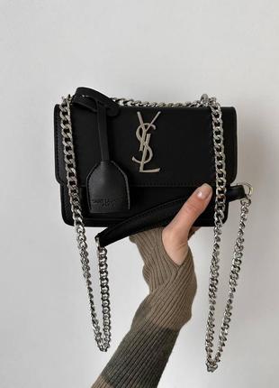 Женская маленькая черная сумка с цепочкой через плечо 🆕 кросс боди1 фото