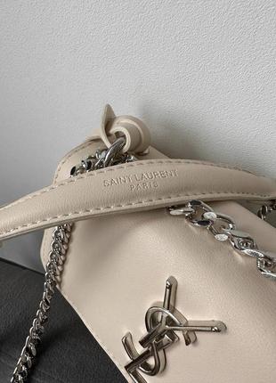 Женская маленькая кремовая  сумка с цепочкой через плечо 🆕 кросс боди9 фото