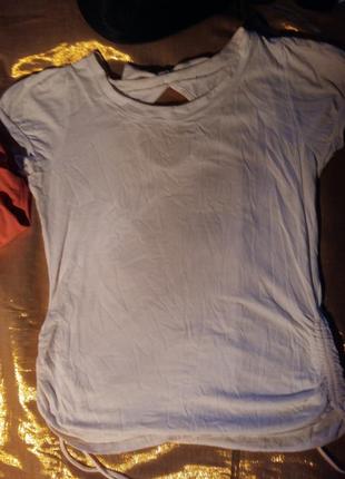 Майка блуза белая с бабочкой и стяжками-шнурками 44-46р.2 фото