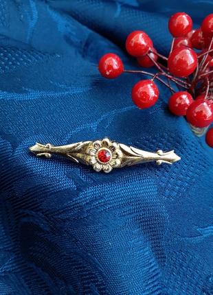 Bar brooch 🌹ссср винтаж брошка советская арт-нуво брошь бар планка клеймо4 фото