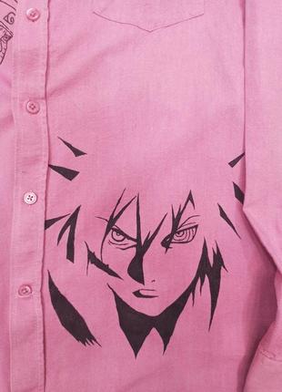 🖤 custom 🖤 handmade кастомная рубашка наруто мадара саске аниме рубашка кастом ручная работа роспись6 фото