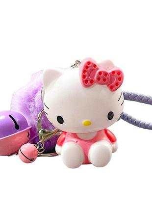 Hello kitty брелок хеллоу китти torankusu с колокольчиком бело-сиреневый