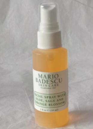 Mario badescu facial spray with aloe, sage and orange blossom спрей для шкіри обличчя, 59 мл2 фото