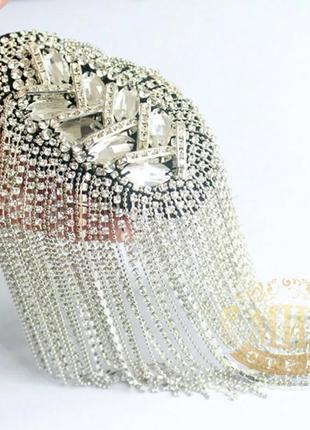 Эполеты стразовые, цвет crystal, №2 1 пара