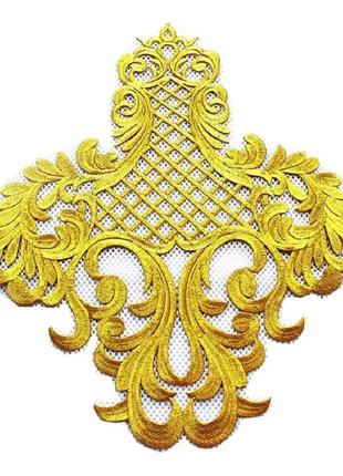 Термоклейовий декор, колір gold, розмір 31х37 см, 1 шт.1 фото