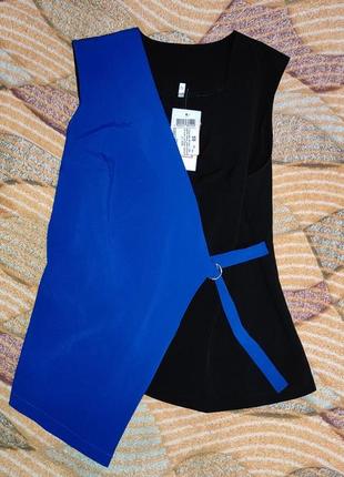 Блузка без рукавов черно-синяя vik1 фото