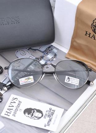 Фирменные солнцезащитные фотохромные очки  havvs polarized hv68009 круглые с боковой шорой хамелеон10 фото