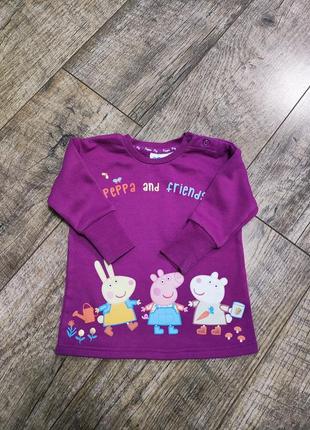 Туника, платье утепленное, primark, peppa pig, р. 6-9мес., 68-74