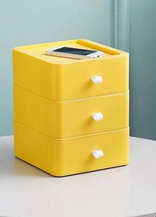 Настільний ящик для зберігання дрібниць. жовтий1 фото