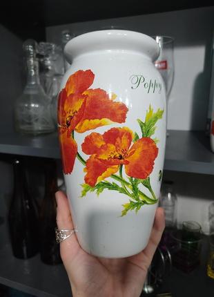 Набор посуды,вазы для цветов, маки