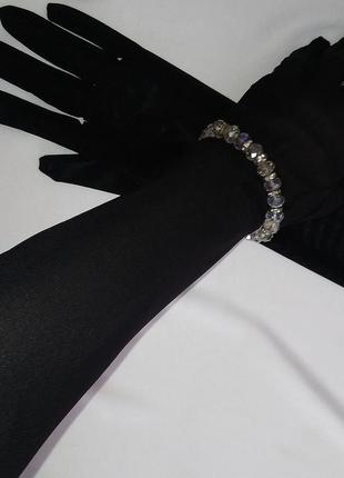 Чорні рукавички з еластичної сіточки, довгі рукавички5 фото