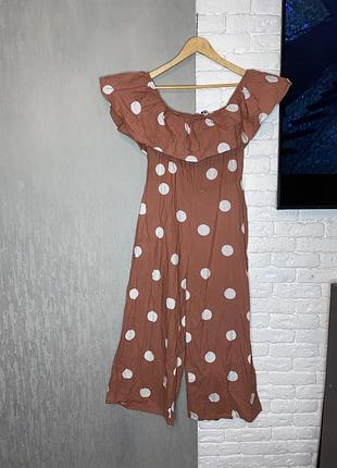 Комбинезон с кюлотами и оборкой комбез в горохи influence, xl