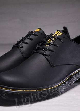 Туфли мужские кожаные dr. martens black smooth5 фото